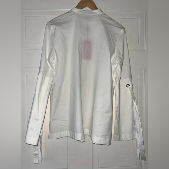 Hugo Boss Erilia Long Sleeve White Button-Up Blouse Top - Picture 4 of 9